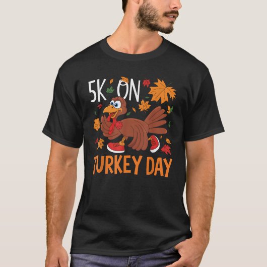 Grappige Thanksgiving Turkije Trot 5K Run Fun Turk T-shirt (Voorkant)