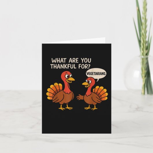 Grappige Thanksgiving Turkije Vegetarisch Grappig  Kaart (Voorkant)