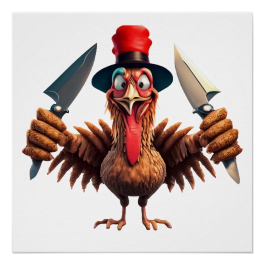 Grappige Thanksgiving Turkije Wraak - Kerstmis Perfect Poster (Voorkant)