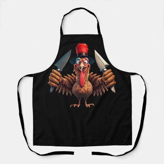 Grappige Thanksgiving Turkije Wraak - Kerstmis Schort (Voorkant)