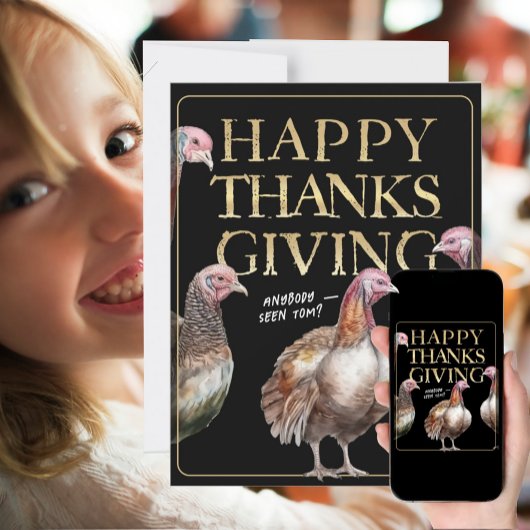 Grappige Thanksgiving Vermist Turkije Kaart