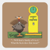 Grappige Thanksgiving Vierkante Stickers (Voorkant)