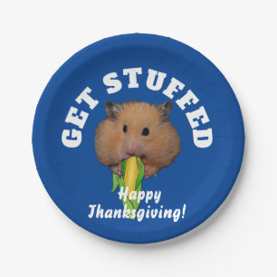 Grappige Thanksgiving voor hamsters   Papieren Bordje