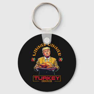 Grappige Thanksgiving Winnaar Winnaar Turkey Diner Sleutelhanger
