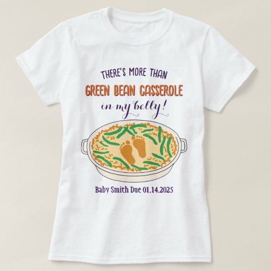 Grappige Thanksgiving Zwangerschap Onthullen Baby  T-shirt (Design voorkant)