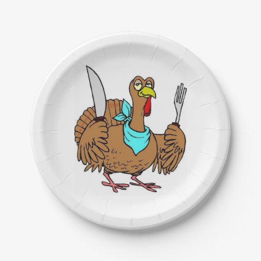 Grappige Thanksgivingkalkoen Papieren Bordje (Voorkant)