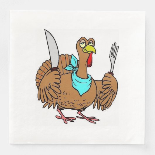 Grappige Thanksgivingkalkoen Servet (Voorkant)