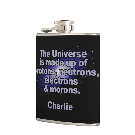 Grappige "The Universe" aangepaste naamkolf Heupfles (Links)