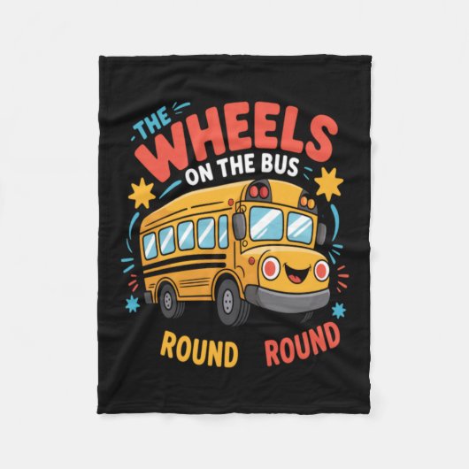 Grappige The Wheels On The Bus Fleece Deken (Voorkant)