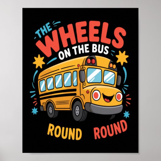 Grappige The Wheels On The Bus Poster (Voorkant)