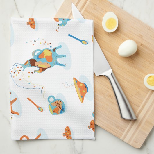 Grappige thee - feest. keukenhanddoek (Quarter Fold)