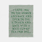 Grappige thee hou van je naar de keuken vrouw fleece deken (Voorkant)