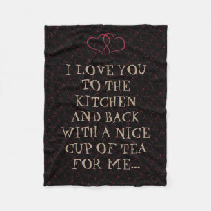 Grappige thee hou van je naar de keuken vrouw fleece deken