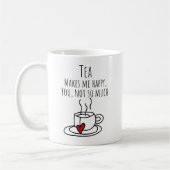 Grappige thee maakt me blij koffiemok (Links)