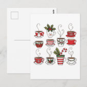 Grappige thee mokken kersttijd briefkaart (Voorkant / Achterkant)