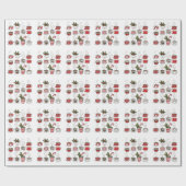 Grappige thee mokken kersttijd cadeaupapier (Vlak)