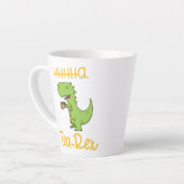 Grappige thee rex tyrannosaurus dinosaurus nippen latte mok (Linkerhoek)