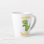 Grappige thee rex tyrannosaurus dinosaurus nippen latte mok (Rechterhoek)