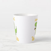 Grappige thee rex tyrannosaurus dinosaurus nippen latte mok (Voorkant)