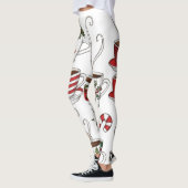Grappige theekopjes kersttijd leggings (Links)