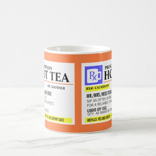 Grappige theemok met doktersrecept tweekleurige koffiemok (Center)