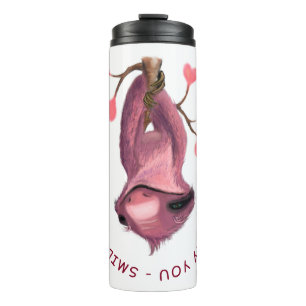 Grappige thermische tumbler met speelse luiaard - thermosbeker