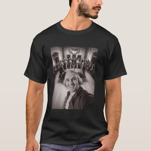 Grappige Thomas Jefferson Selfie Verklaring van On T-shirt (Voorkant)