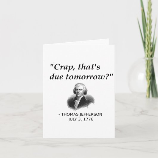 Grappige Thomas Jefferson Usa Geschiedenis Leraar  Kaart (Voorkant)