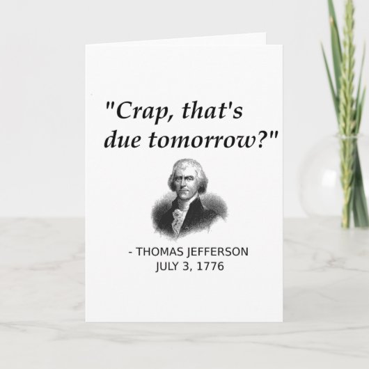 Grappige Thomas Jefferson Usa Geschiedenis Leraar Kaart (Voorkant)