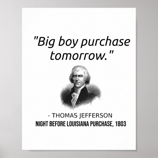 Grappige Thomas Jefferson USA geschiedenis leraar  Poster (Voorkant)