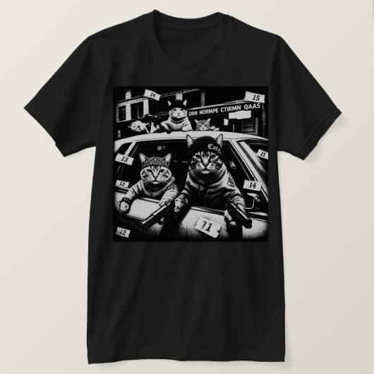 Grappige Thug Life Gangster Katten T-shirt (Design voorkant)