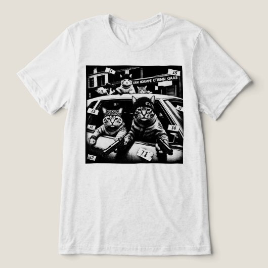 Grappige Thug Life Gangster Katten Tri-Blend Shirt (Design voorkant)