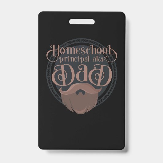 Grappige Thuisonderwijs Vader Cadeau Directeur Hui Badge (Voorzijde)