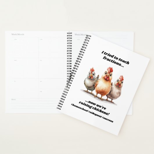 Grappige thuisschool kip planner (Display)