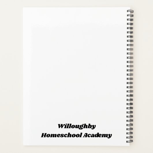 Grappige thuisschool kip planner (Achterkant)