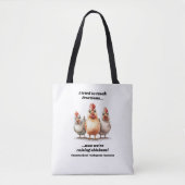 Grappige thuisschool kip tote bag (Voorkant)