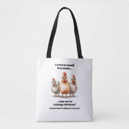 Grappige thuisschool kip tote bag