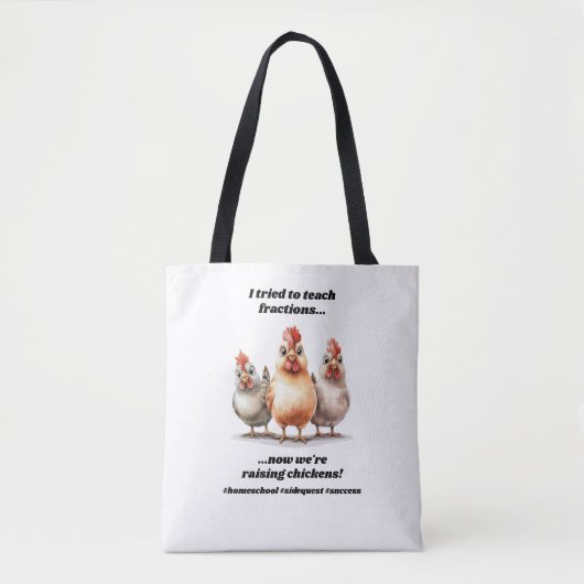 Grappige thuisschool kip tote bag (Voorkant)