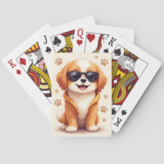 Grappige Tibetaanse Spaniel Kawaii Hond Pokerkaarten (Achterkant)