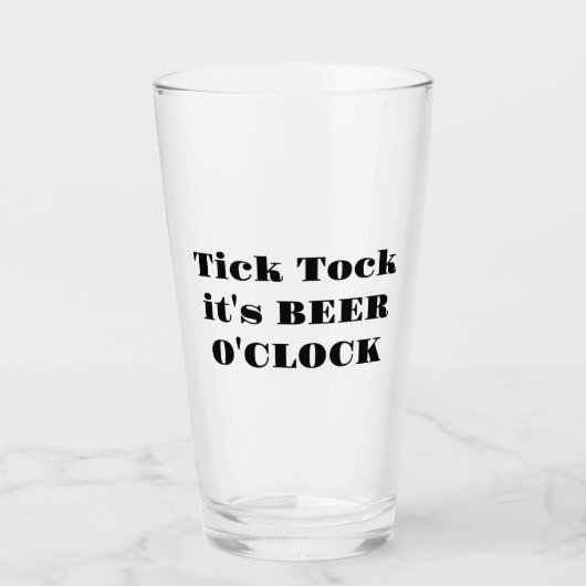 Grappige Tick Tock Het is Beer O'Clock humoristisc Glas (Voorkant)