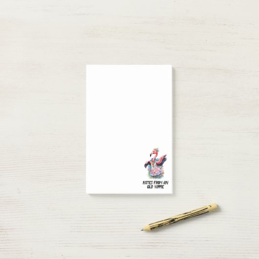 Grappige Tie Dye Flamingo Hippie Post-it® Notes (Op bureau)