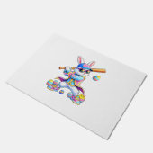 Grappige Tie Dye Konijn Honkbal Paashaas Mannen Jo Deurmat (Schuin)
