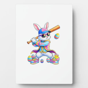 Grappige Tie Dye Konijn Honkbal Paashaas Mannen Jo Fotoplaat