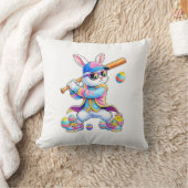 Grappige Tie Dye Konijn Honkbal Paashaas Mannen Jo Kussen (Deken)