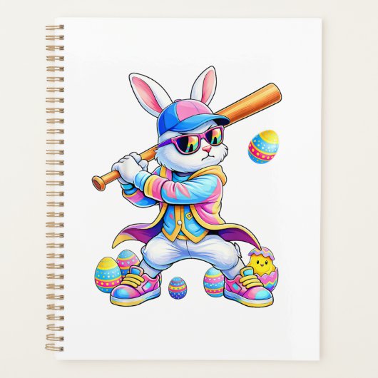 Grappige Tie Dye Konijn Honkbal Paashaas Mannen Jo Planner (Voorkant)