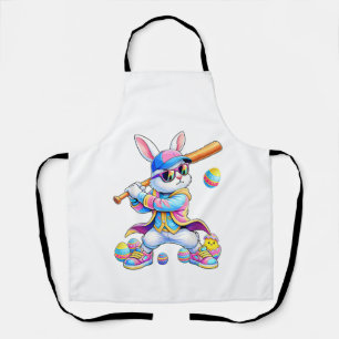Grappige Tie Dye Konijn Honkbal Paashaas Mannen Jo Schort
