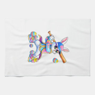Grappige Tie Dye Konijn Honkbal Paashaas Mannen Jo Theedoek