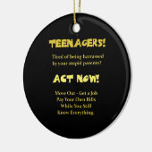 Grappige Tiener Actie Nu Grap Keramisch Ornament (Links)