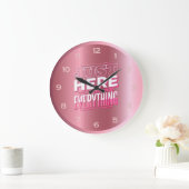 Grappige tiener citaat meisjes roze goud roze slaa grote klok (Huis)