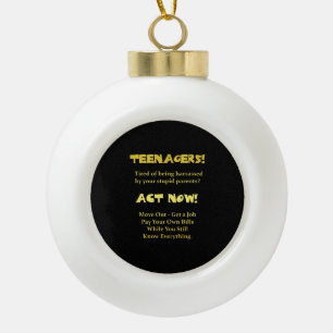 Grappige Tiener Gedraagt Zich Nu Grap Keramische Bal Ornament